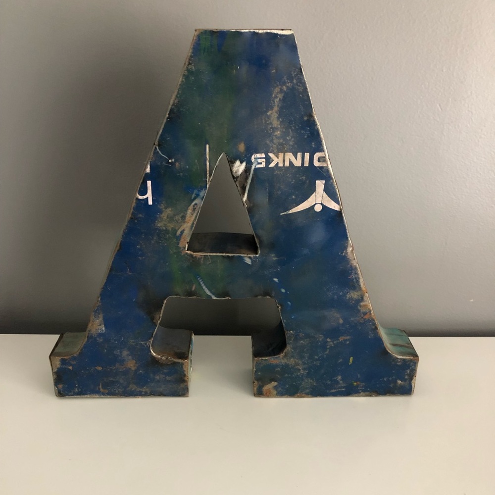 Rustic metal large A